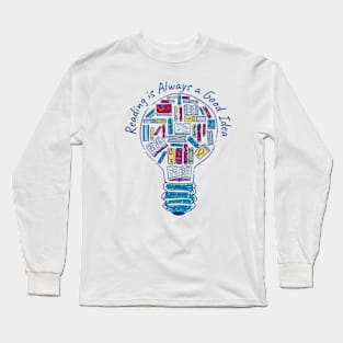 Lightbulb and reading books Long Sleeve T-Shirt